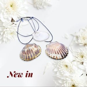 Island Sea Shell gold trimmed Necklaces Packet of 6